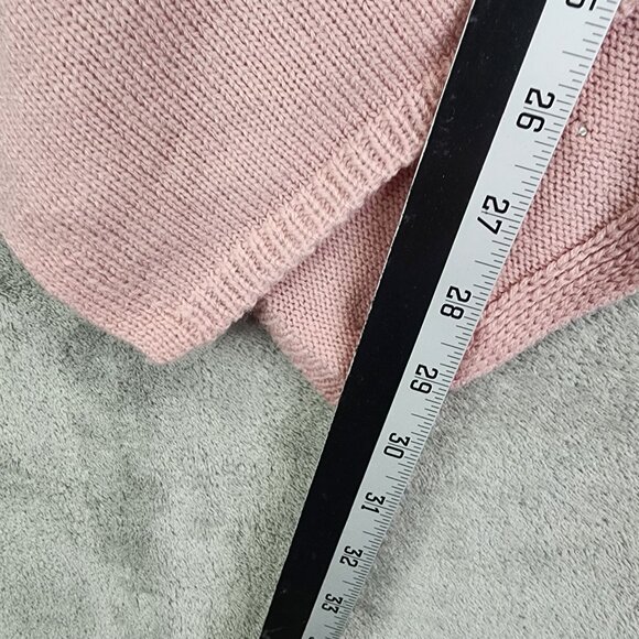 Womens Pink Le Moda Poncho Sweater Pearl Embellished Cowl Neck V Taper One Size - Picture 6 of 7